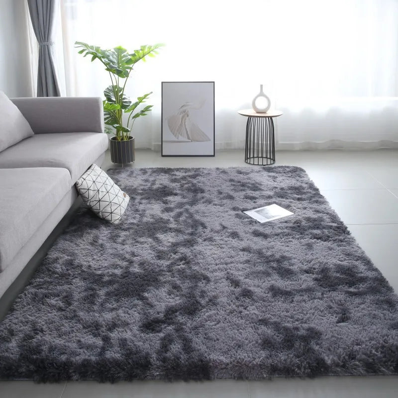 Modern Tie-Dye Silk Wool Floor Mat
