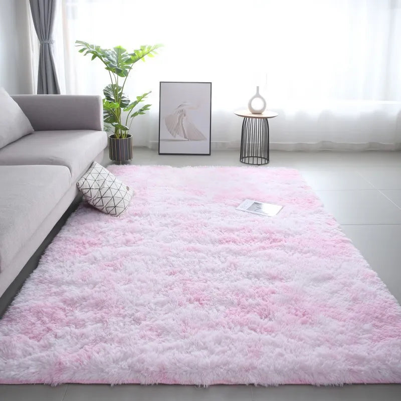 Modern Tie-Dye Silk Wool Floor Mat