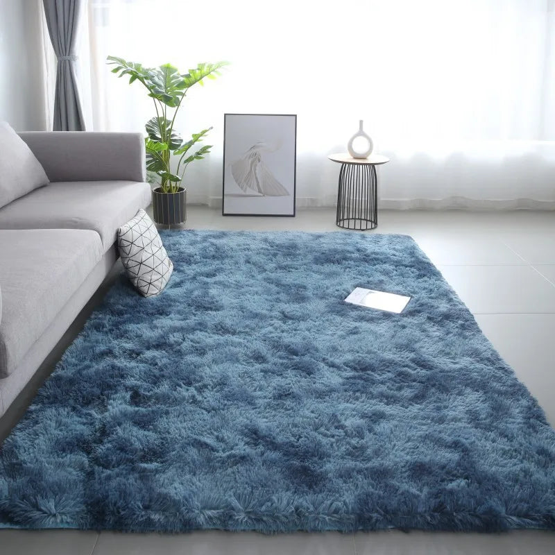Modern Tie-Dye Silk Wool Floor Mat
